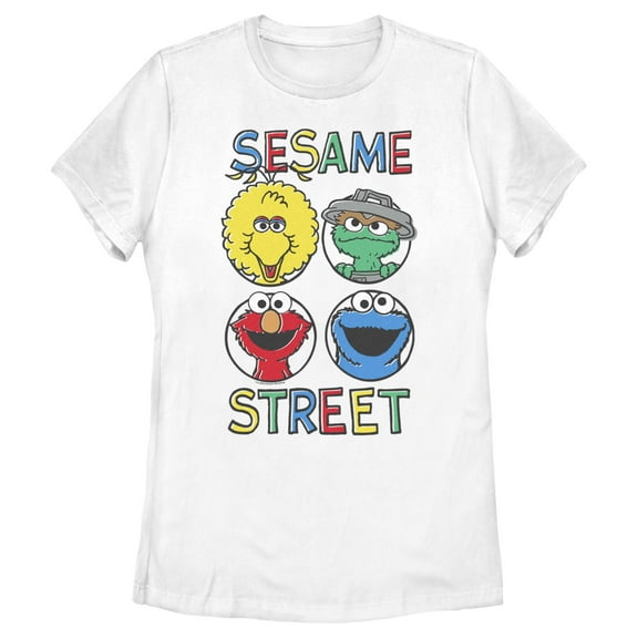 Women's Sesame Street Four Circle Grid  Graphic T-Shirt