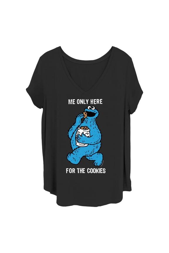 Women's Sesame Street Me Only Here for the Cookies Graphic T-Shirt