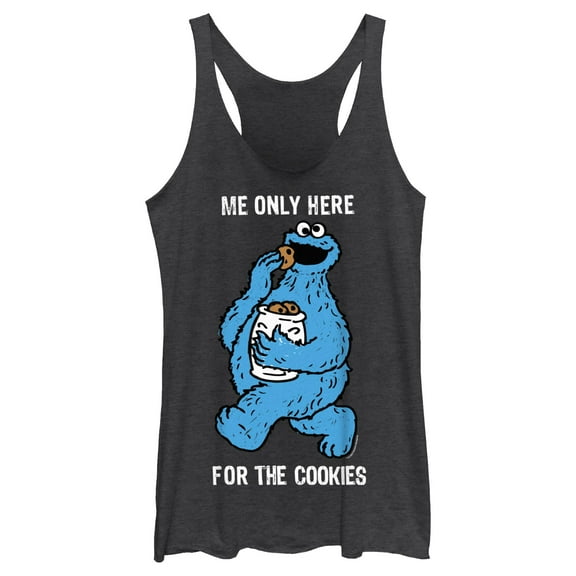 Women's Sesame Street Me Only Here for the Cookies Racerback Tank Top