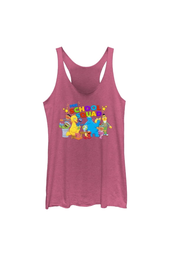 Women's Sesame Street Pre School Squad Racerback Tank Top