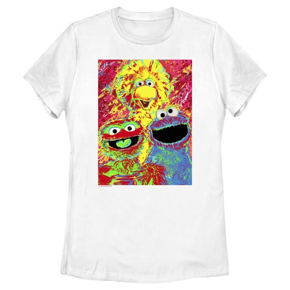 Women's Sesame Street Trio Saturated Painting  Graphic T-Shirt