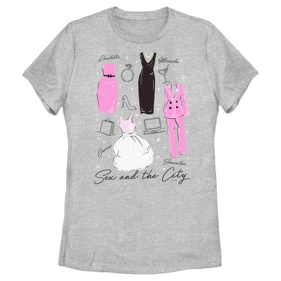 Women's Sex and the City Iconic City Fashion  Graphic Tee Athletic Heather Large