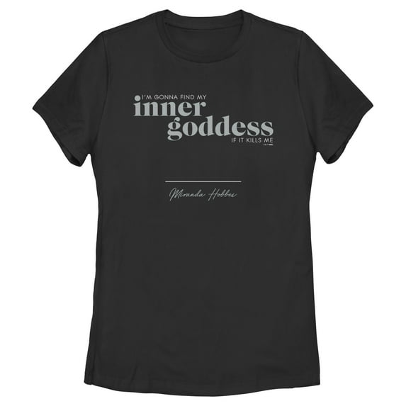 Women's Sex and the City Miranda Find Inner Goddess Graphic Tee Black 2X Large