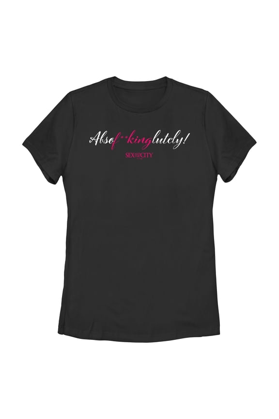 Women's Sex and the City Mr. Big Absolutely Cursive Reply Graphic Tee Black X Large