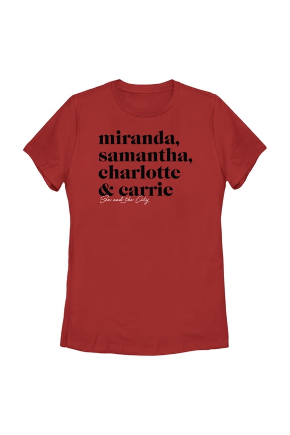 Women's Sex and the City The Gals Text  Graphic Tee Red Medium