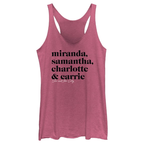 Women's Sex and the City The Gals Text Racerback Tank Top Pink Heather Medium