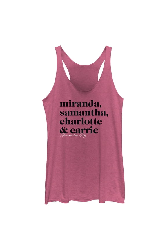 Women's Sex and the City The Gals Text  Racerback Tank Top Pink Heather X Large