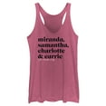 thumbnail image 1 of Women's Sex and the City The Gals Text  Racerback Tank Top Pink Heather X Small, 1 of 4