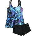 thumbnail image 1 of Women's Sexy 2pc Tankini Swimsuit Striped Cute Summer Bathing Suits Plus Size Tops and Shorts Swimwear for Pool Beach, 1 of 4
