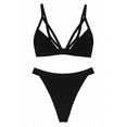 thumbnail image 1 of Women’s Cotton Bra & Panty Set with Elastic Logo Band Black, Large, 1 of 6