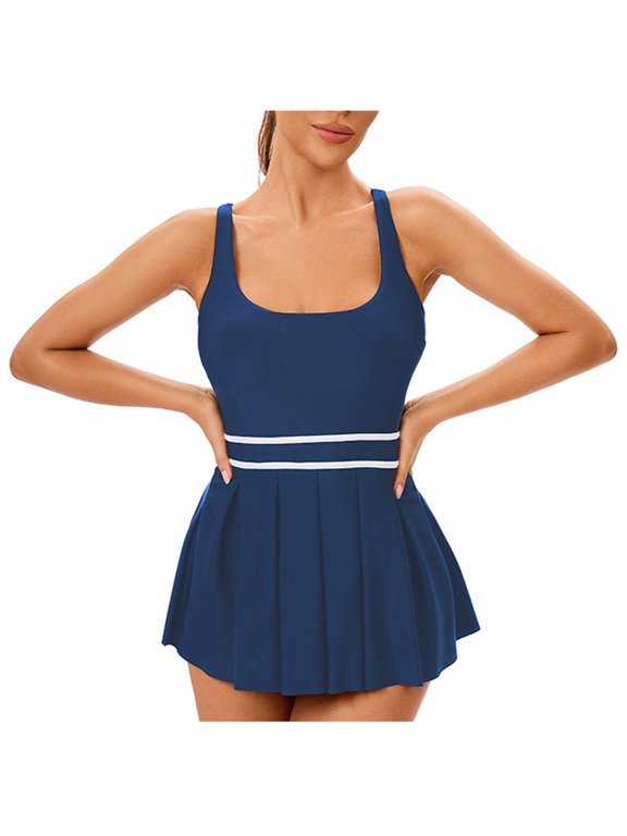 Women's Sexy Backless Split Swimming Dress, Triangle Beach Swimsuit, Nylon & Spandex, Summer