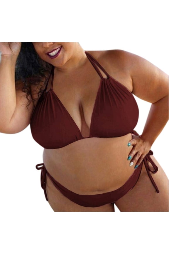 Women's Sexy Bathing Suit Floral Print Cross Back Bikini Set Swimsuits