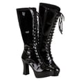 thumbnail image 1 of Women's Sexy Black Faux Leather Knee High Boots, 1 of 4