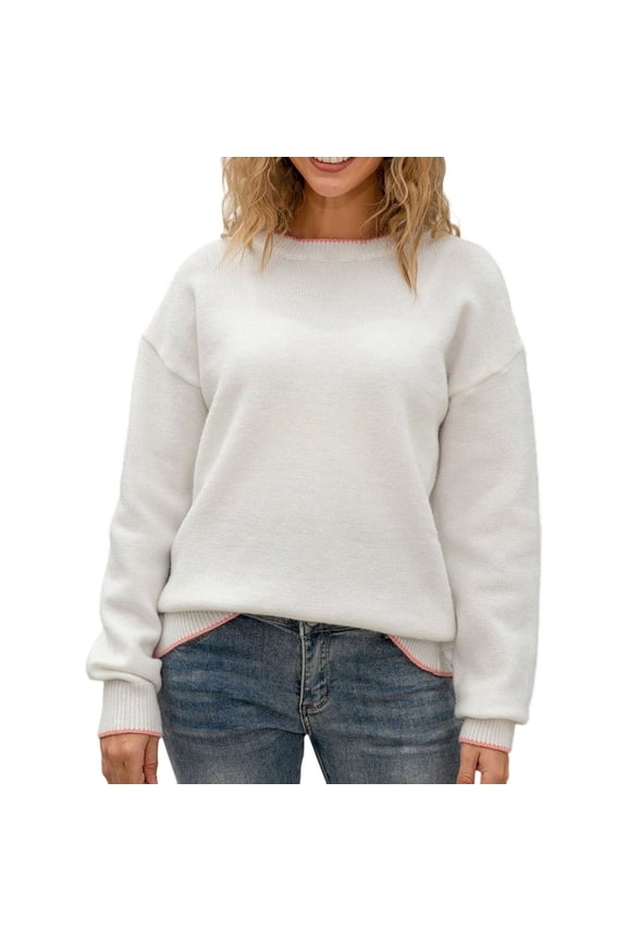 Women's Sexy Bow Tied Back Knit Sweater Open Back Casual Holiday V Neck Long Sleeve Pullover Comfortable Stylish Winter Fall Fashion Top