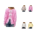 thumbnail image 1 of Women's Sexy Bow Tied Back Knit Sweater With Open Back, 1 of 7