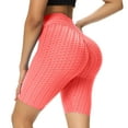 thumbnail image 1 of Women's Sexy Capri-Length Yoga Leggings – Bubble-Texture Butt-Lifting Fitness Pants for Pilates, Stretching & Studio Workouts,Red M, 1 of 5