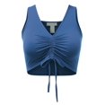 thumbnail image 1 of Women's Sexy Casual Adjustable Ruched Stretchy Slim Fit Jersey Crop Top, 1 of 5
