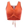 thumbnail image 1 of Women's Sexy Casual Adjustable Ruched Stretchy Slim Fit Jersey Crop Top, 1 of 5