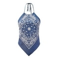 thumbnail image 1 of Women's Sexy Casual Paisley Halter Neck Tied Back Handkerchief Bandana Top - Made in USA, 1 of 4
