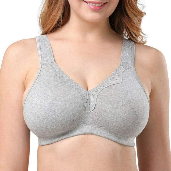 Women's Sexy Comfort Lace Bra for Plus Size Summer Wear Soft Support Full Coverage Underwire Everyday T-Shirt