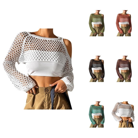 Women's Sexy Crop Top Ribbed Knit Cardigan With Cutout Detail