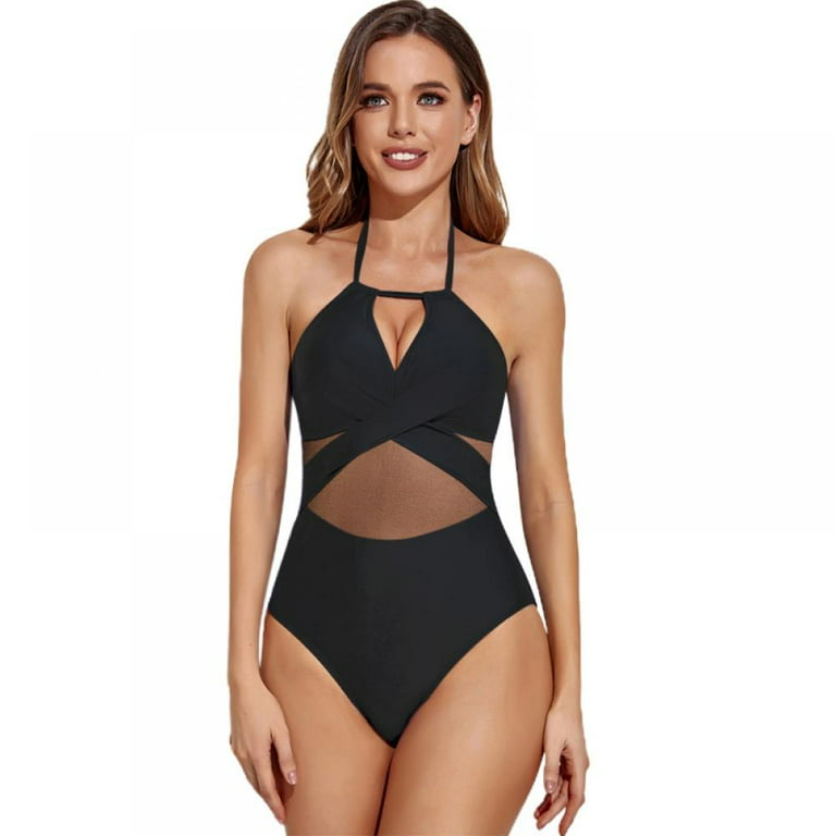 Women Patchwork Criss V Neck Plus Size Monokini Tummy Control Swimsuit High  Waisted One Piece Swimwear : : Clothing, Shoes & Accessories