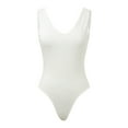 thumbnail image 1 of Women's Sexy Deep V Neck Sleeveless Bodysuit - Skin-Friendly Fabric - Ruffle Armhole Design - XS-L Sizes, 1 of 6