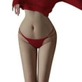 thumbnail image 1 of Women's Sexy Embroidered Thong Ice Silk Comfortable And Fashionable Hollow Double Strap Underwear, 1 of 2