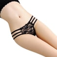 thumbnail image 1 of Women's Sexy Embroidered Thong - Ice Silk Hollow Double Strap Underwear for Comfort & Style, 1 of 5