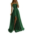 thumbnail image 1 of Women's Sexy Evening Dress Elegant Chiffon Hollow Back Slit Party Gown Formal Night Out Attire, 1 of 1
