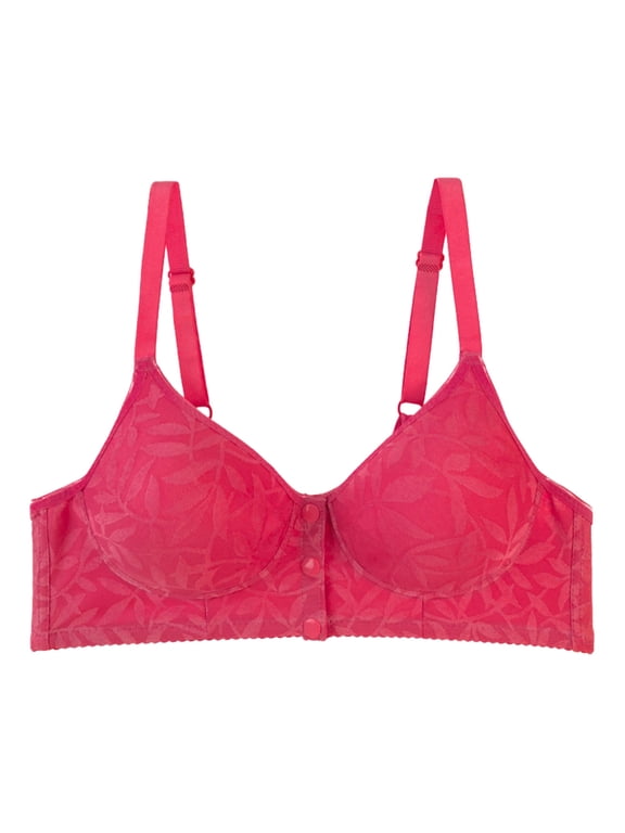 Women's Sexy Front Button Underwire Bra - Adjustable Shoulder Straps, Nylon/Spandex, Sizes 36-58, All Seasons