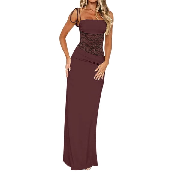 Women's Sexy Halter Neck Backless Satin Maxi Dress High Split Graduation Evening Gown