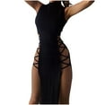 thumbnail image 1 of Women's Sexy High Slit Cocktail Dress - Casual Club Night Party Wear, Black, S, 1 of 5