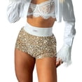 thumbnail image 1 of Women's Sexy High Waist Fashion Shiny Sequin Clubwear Mini Shorts, 1 of 2
