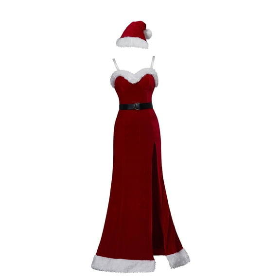 Women's Sexy Jessica Rabbit Lover Christmas Cosplay Costume Mermaid Red Evening Dress