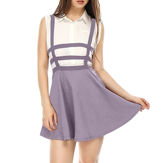 Women's Sexy Lace A Line Skirt - Adjustable Straps, Hollow Grid Design, Student Summer Mini Skirt, Breathable Comfortable