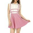 thumbnail image 1 of Women's Sexy Lace A Line Skirt - Adjustable Straps, Hollow Grid Design, Student Summer Mini Skirt, Breathable Comfortable, 1 of 4