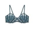thumbnail image 1 of Women's Sexy Lace Bra Underwire Balconette Unlined Demi Sheer Plus Size（Green,34B), 1 of 5