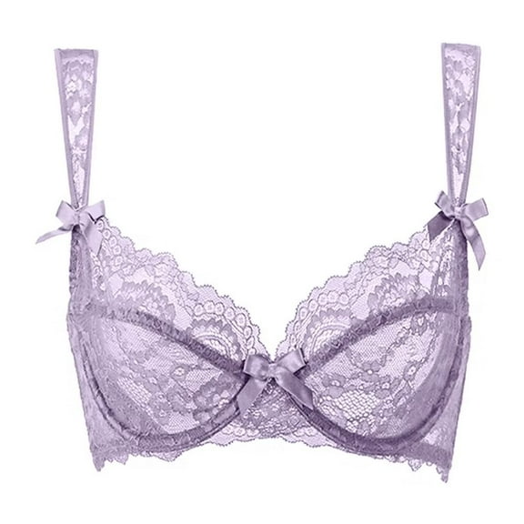 Women's Sexy Lace Bra Unlined Underwire Lace Embroidered Non Padded Ultra Thin Bra