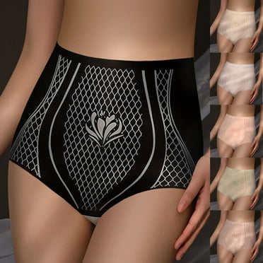 Women's Sexy Lace Briefs - Comfortable High Waist Underpants with Elastic Design for Daily Wear, Four Seasons