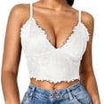 thumbnail image 1 of Women’s Sexy Lace Camisole Adjustable Spaghetti Strap V Neck Bralette Cropped Tank Top for Daily Wear, 1 of 2