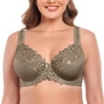 thumbnail image 1 of Women's Sexy Lace Embroidered Bras Full Coverage Unlined Underwire Plus Size Bra 38DD, 1 of 7