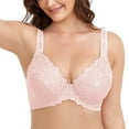 thumbnail image 1 of Women's Sexy Lace Embroidered Bras Full Coverage Unlined Underwire Plus Size Bra 42DD, 1 of 9