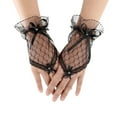 thumbnail image 1 of Women's Sexy Lace Fingerless Gloves with Bow, Elegant Short Evening Gloves for Wedding, Thin Bridal Accessory for Parties, Prom and Special Occasions Black, 1 of 2