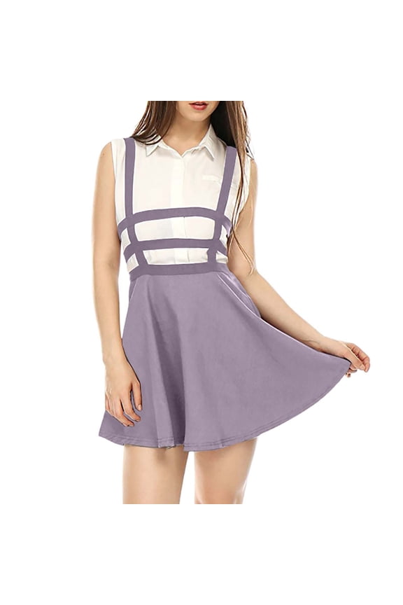 Women’s Sexy Lace Hollow Out A Line Skirt Adjustable Straps Stylish Student Summer Mini Skirt