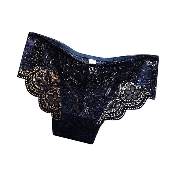 Women's Sexy Lace Low Waist Panties - Lifting Cotton Crotch, M-L Sizes with Waist/Length - Pure Desire Style Underwear
