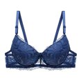 thumbnail image 1 of Women's Sexy Lace Mesh Underwear Bra with Gathered Rims for Daily Wear, 1 of 3