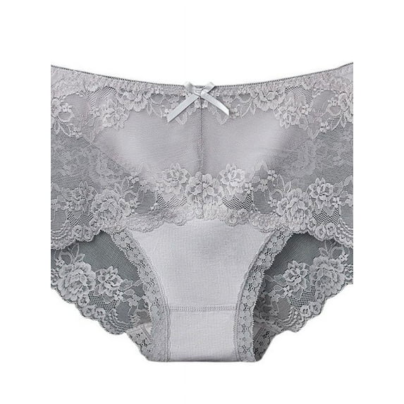 Women's Sexy Lace Panties High-Rise Tummy Control Lingerie Underwear Briefs Floral Lace