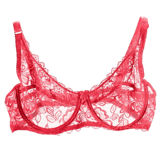 Women's Sexy Lace Sheer Bras Push Up Plus Size Bra Sexy Full Coverage