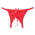 thumbnail image 1 of Women's Sexy Lace Thong Panties Pearl Massage Open Crotch Transparent Underwear for Feminine Comfort and Style, 1 of 2